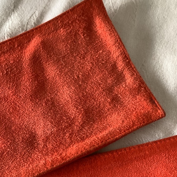 Vintage Genny, Italy, Wide Orange Suede Belt - size 46 (Large) - Picture 6 of 8